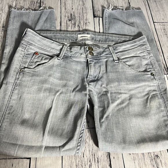Hudson Women's Straight Leg Raw Hem Denim Jeans Gray Size 25 - Picture 1 of 11